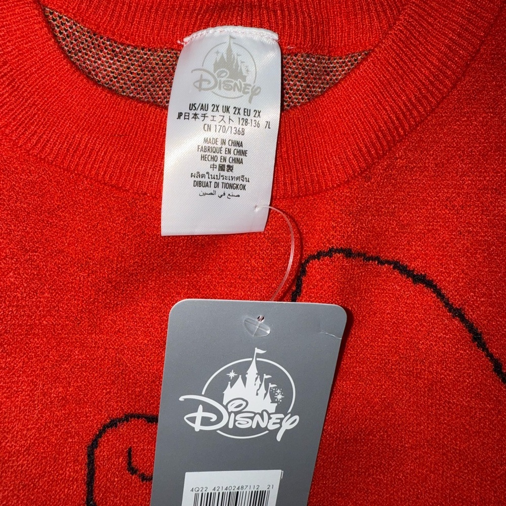 Disney Women's Red Crewneck Sweater